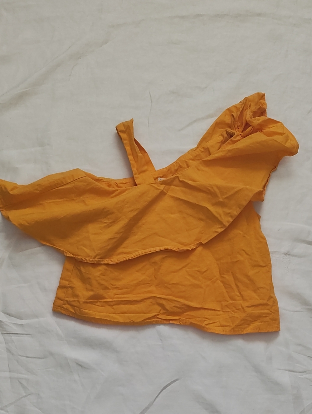 Zara One-Shoulder Ruffle Camisole - Mustard Yellow